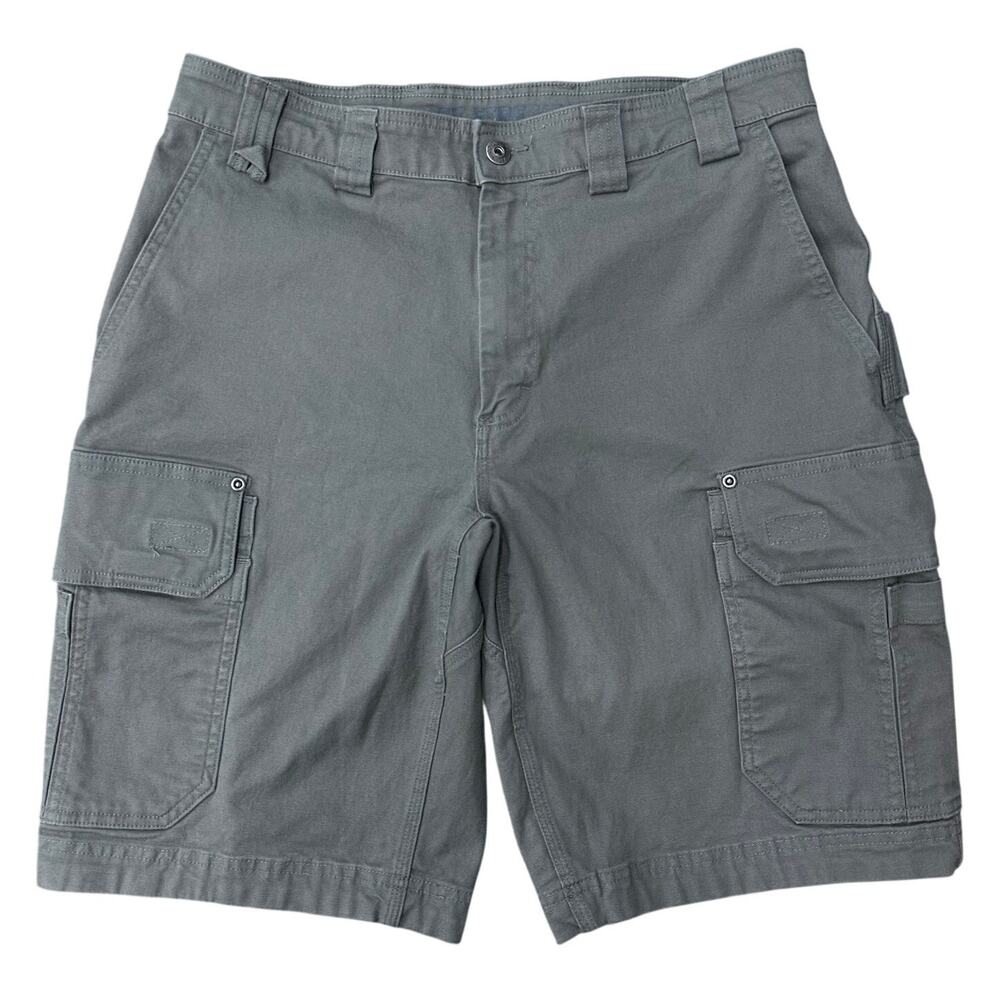Duluth Trading Flex Firehose Shorts Men's 34 Gray Relaxed Fit Canvas